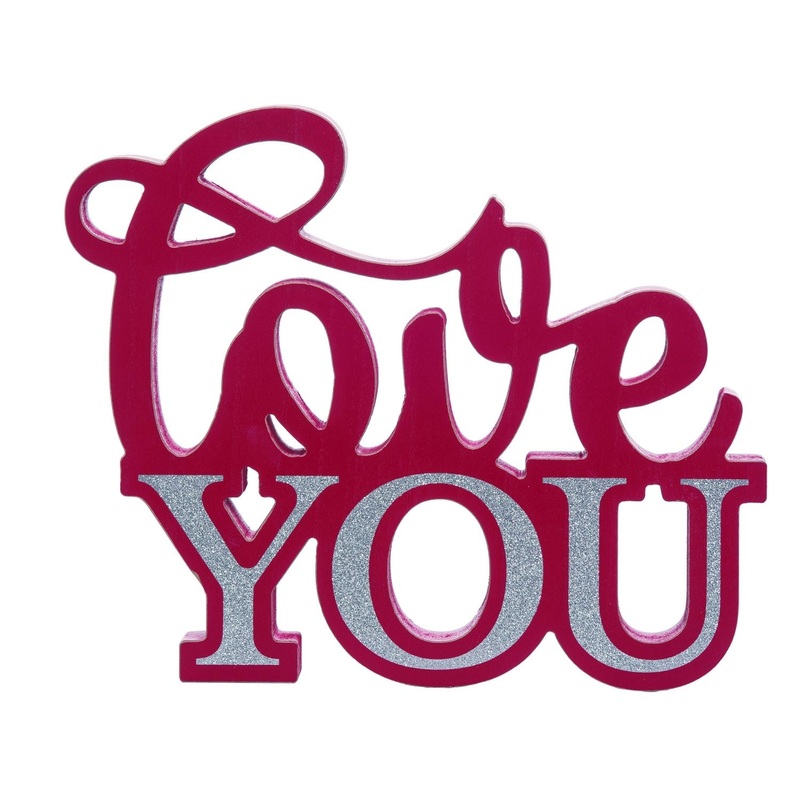 Transpac MDF Love You Word Sitter