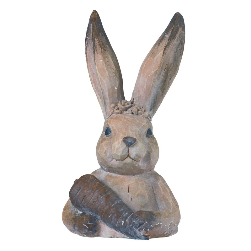 Transpac MgO Flower Crown Bunny Bust