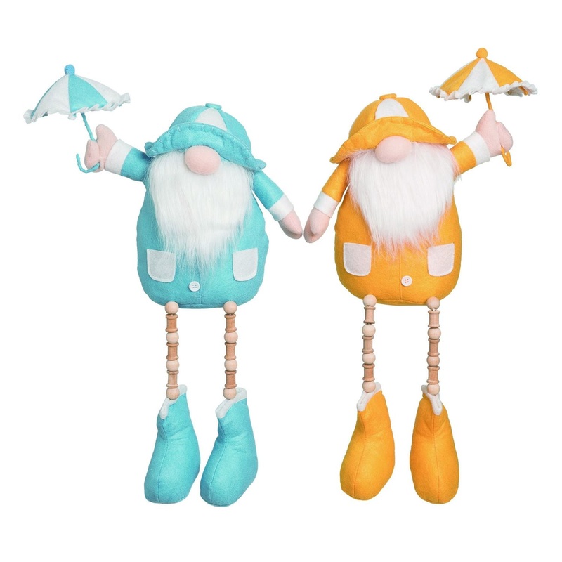 Transpac Plush Rain Boot Gnome Sitter, Set Of 2, Assortment