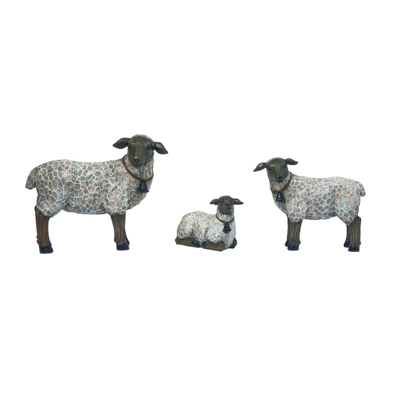 Transpac Resin Sheep Family Figurines, Set Of 3