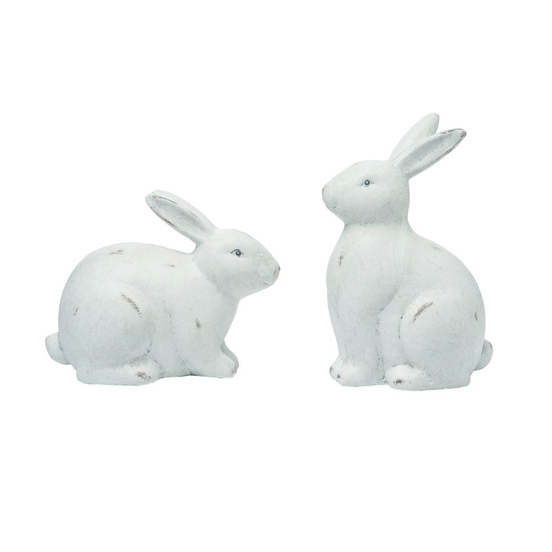 Transpac Terra Cotta Rustic Bunny Decor, Set Of 2, Assortment