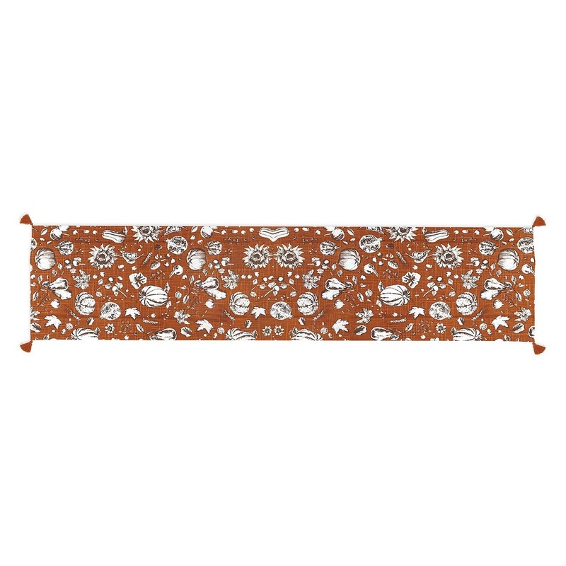 Two’s Company Two’s Company Autumn Soiree Table Runner with Tassels – Cotton