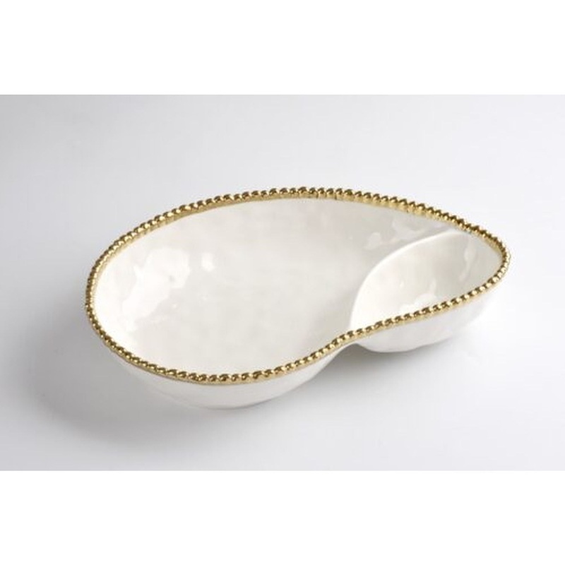 Pampa Bay Golden Salerno 2 Section Serving Piece