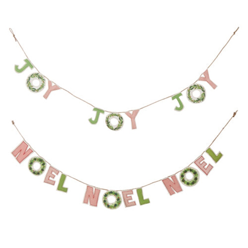 Raz Imports 2023 Heartfelt Holiday 3 Joy And Noel Felt Garland, Asst of 2