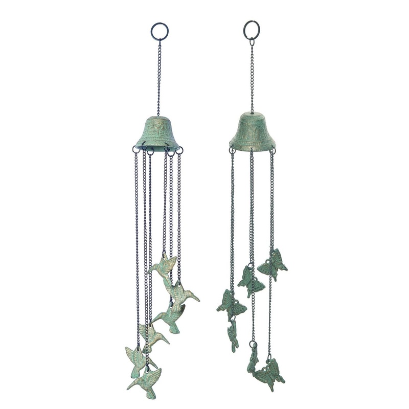 Transpac Iron Butterfly Hanging Chime, Set Of 2, Assortment