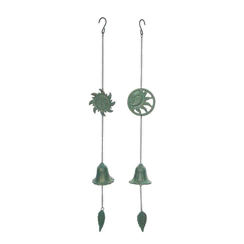 Transpac Iron Sun Bell, Set Of 2, Assortment