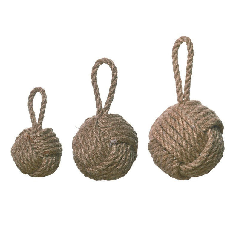 Transpac Jute Hanging Knot, Set Of 3