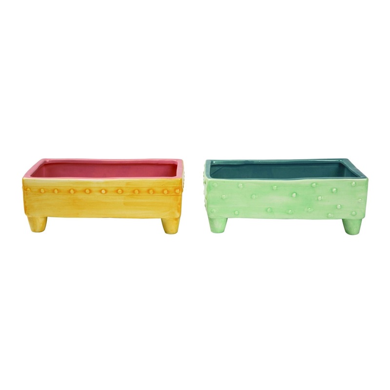 Transpac Large Dolomite Rectangular Container, Set Of 2, Assortment