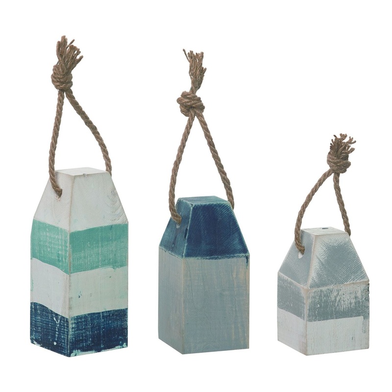 Transpac MDF Buoy Block Decor, Set Of 3