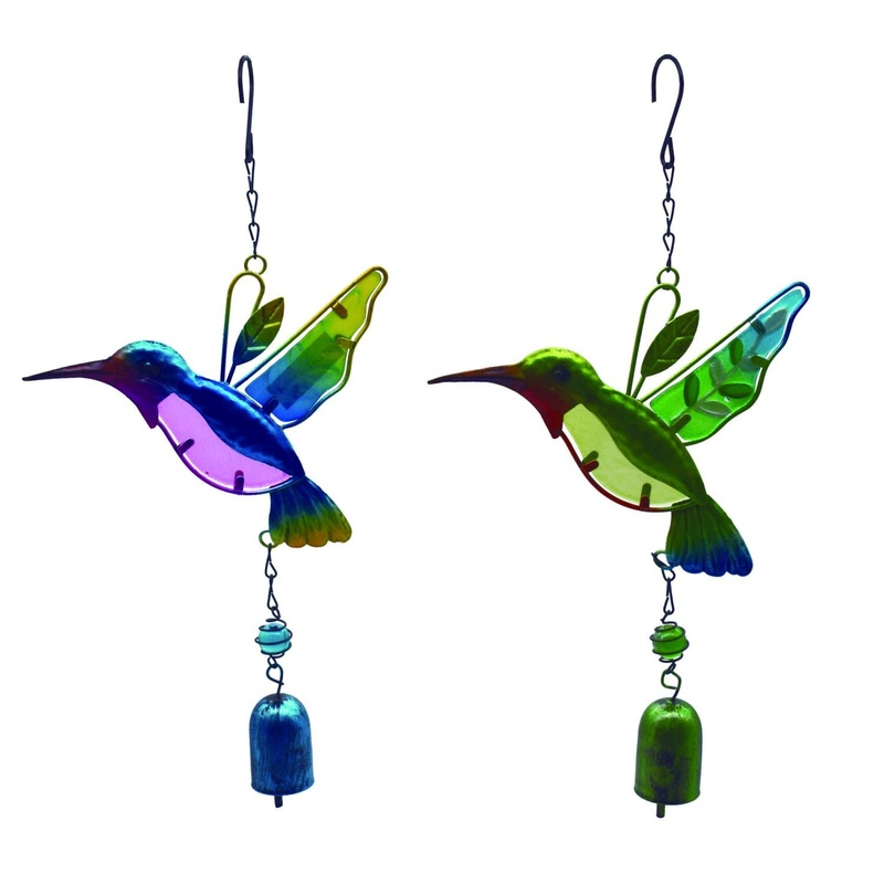 Transpac Metal Hummingbird Bell, Set Of 2, Assortment