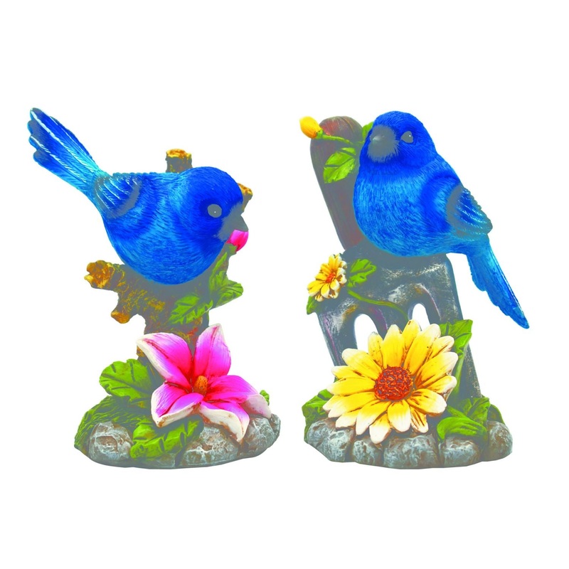 Transpac Resin Blue Bird Branch Decor, Set Of 2, Assortment