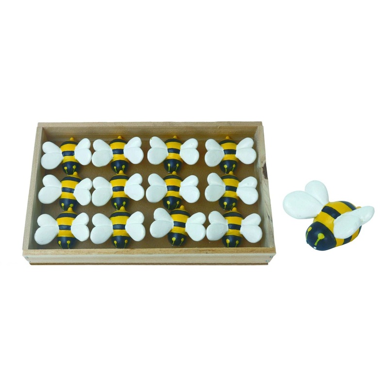 Transpac Resin Mini Bumblebees In Crate, Set Of 12