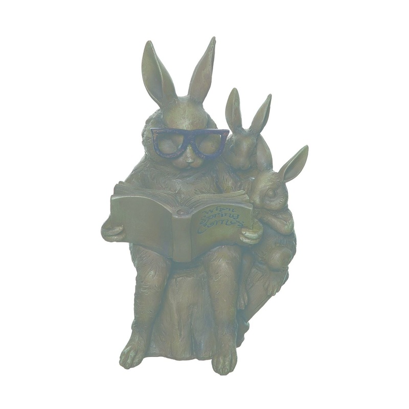 Transpac Resin Studious Garden Bunnies Decor