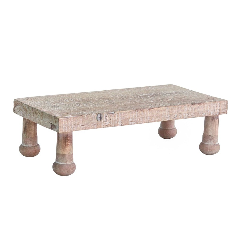 Transpac Wood Plant Platform Decor