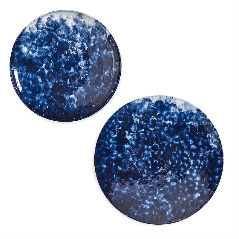 Two’s Company Midnight Sky Set Of 2 Decorative Platter/Wall Decor – Iron/Enamel