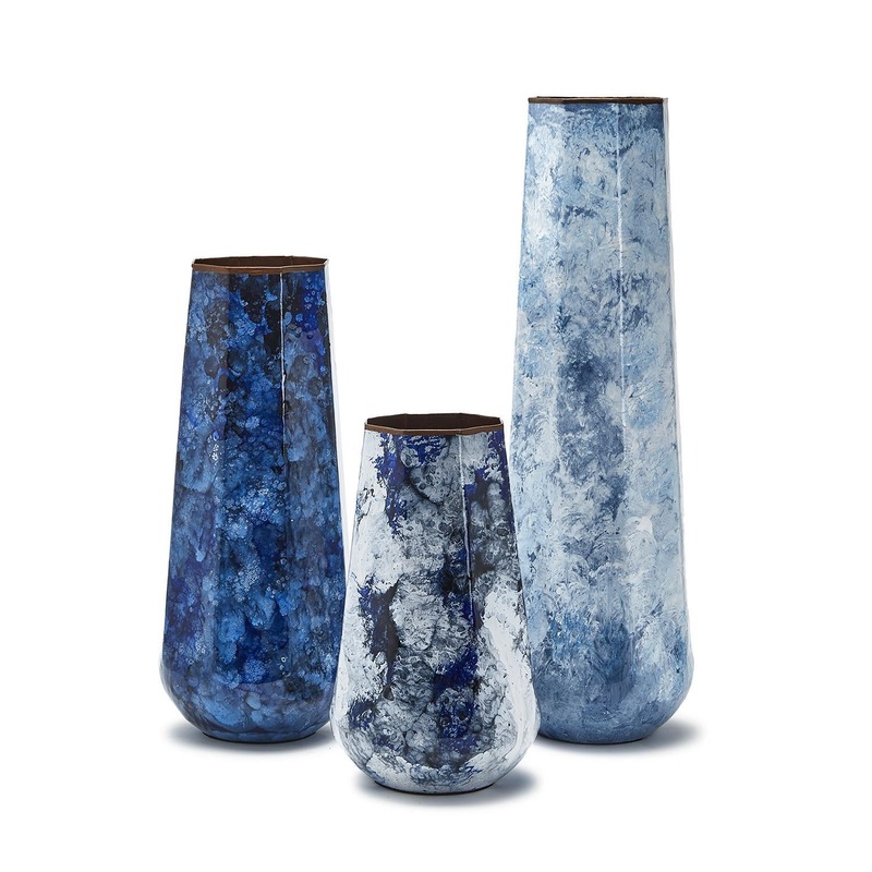 Two’s Company Two’s Company Set of 3 Splatter Pattern Vase – Iron/Enamel