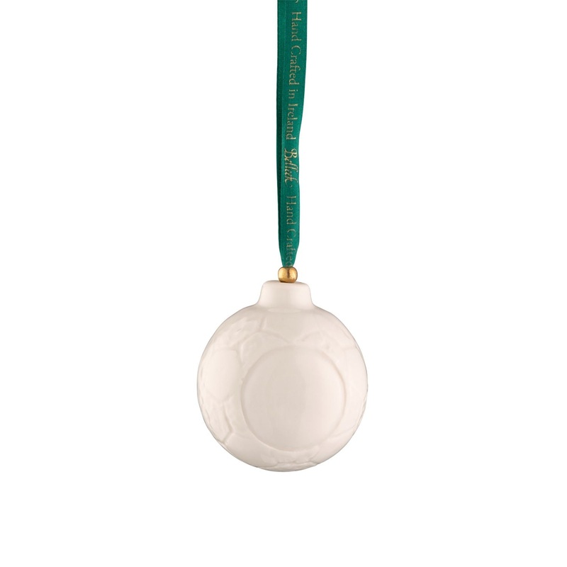 Belleek Classic Ornaments – Soccer Ball Ornament, 1.96(D)