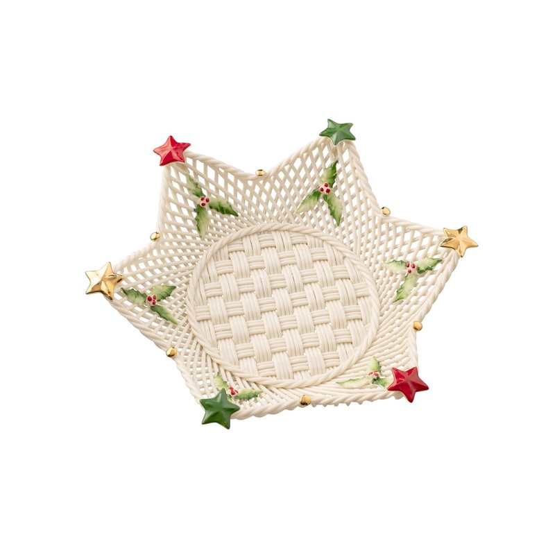 Belleek Star Basket, 9(W) x 2(H) – Collectible Gift and Decoration