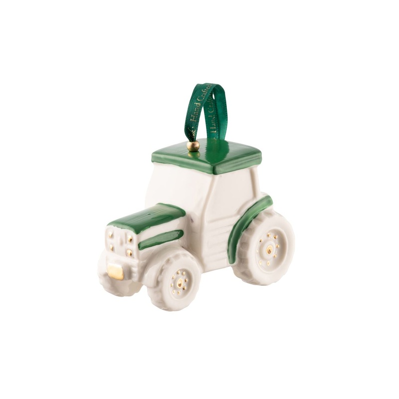 Belleek Tractor Ornament|Green|Red|Blue