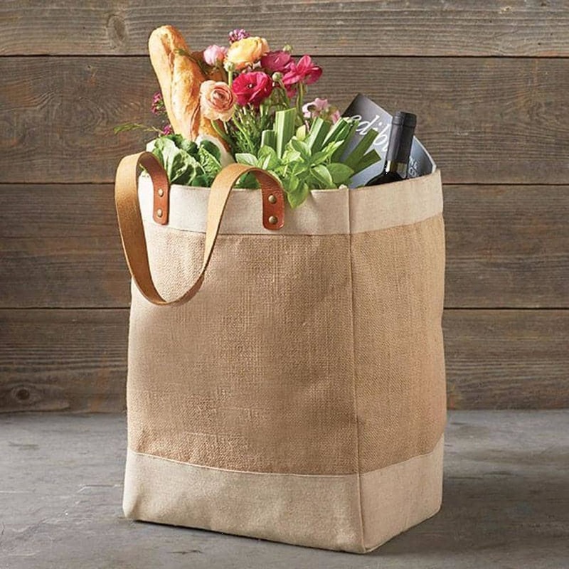 Caravan Home Burlap Natural Market Bag