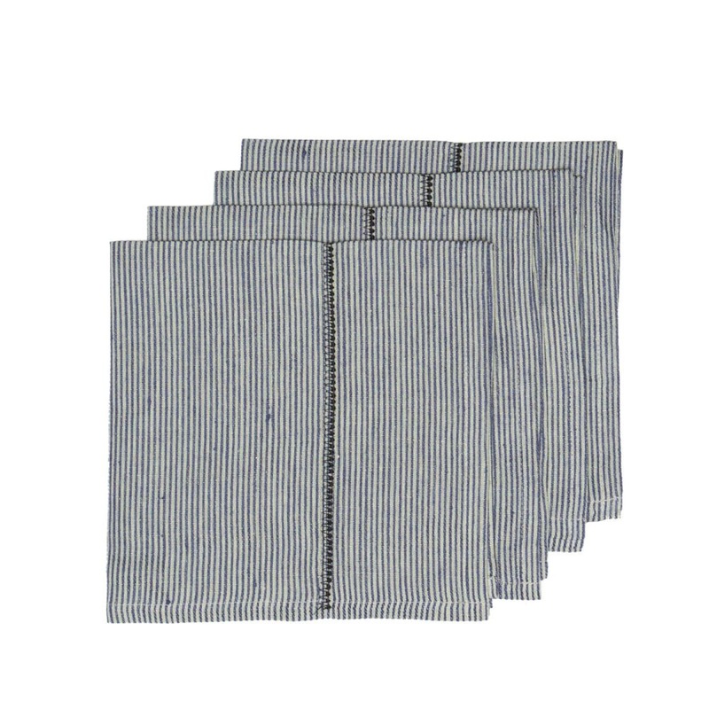Caravan Home Linen Stitch Chambray Stripe Napkins 20X20 – Set Of 4