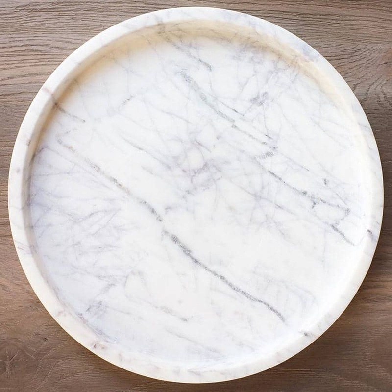 Caravan Home Marble Grande Round Tray 12X1.5