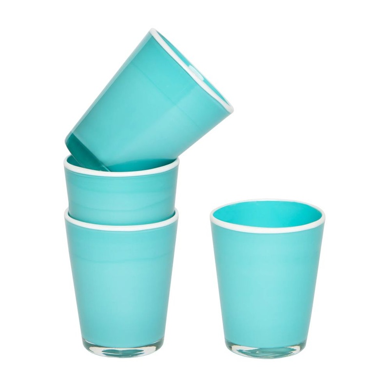 Caravan Home Summer Glass Turquoise/White – Set Of 4