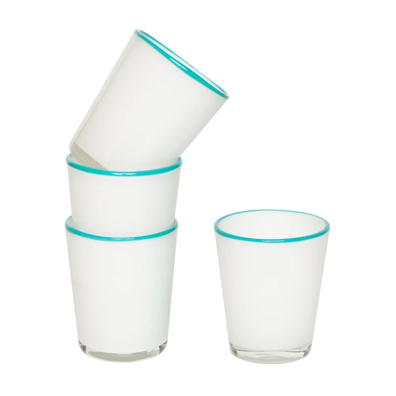 Caravan Home Summer Glass White/Turquoise – Set Of 4