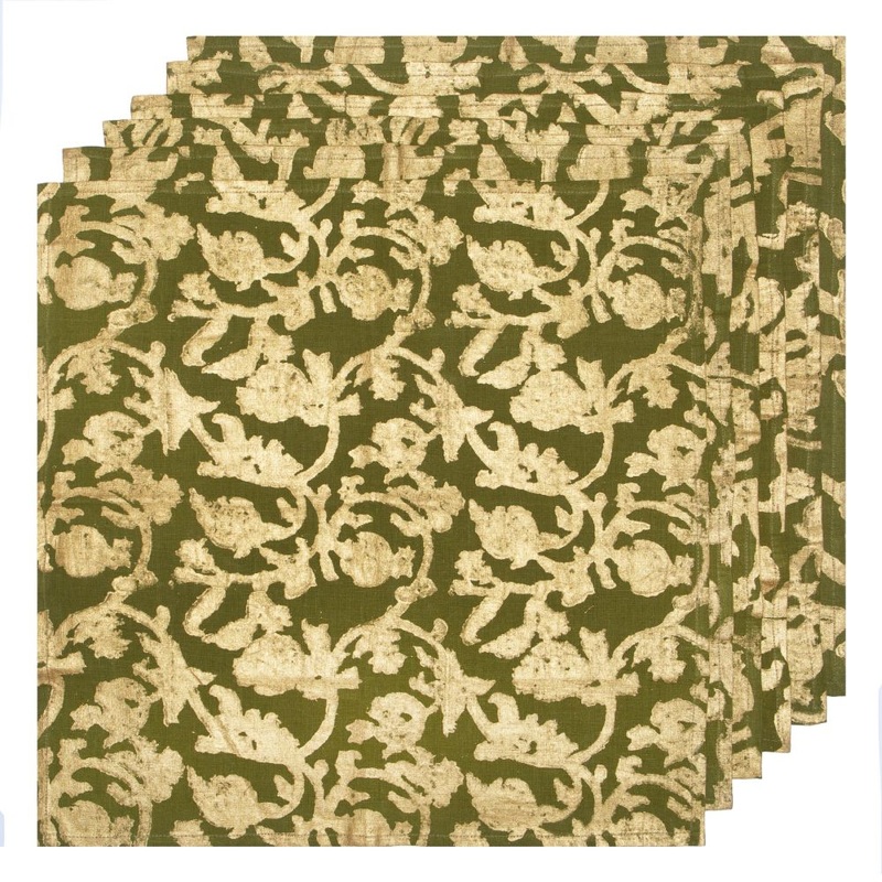 Couleur Nature Saint-Remy D’Or Et Napkins 19X19 – Set Of 6