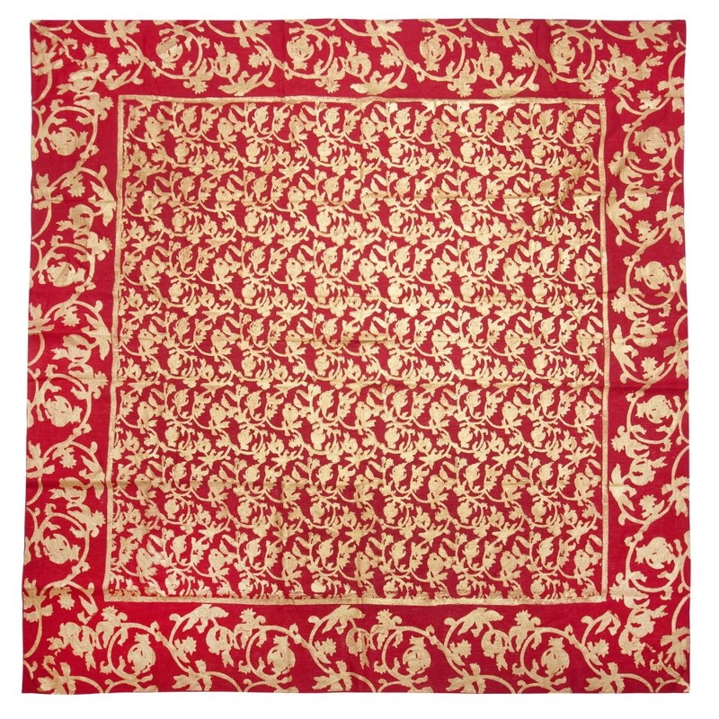 Couleur Nature Saint-Remy D’Or Et Rouge/Red Tablecloth