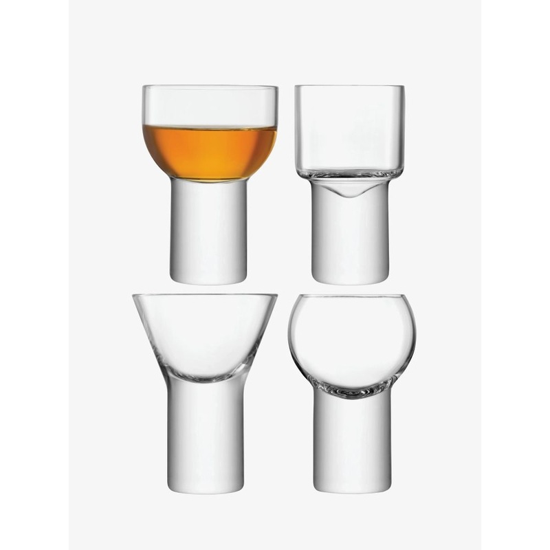 LSA International Boris Liquor Glass Clear 2-3.5Oz Assorted Set Of 4