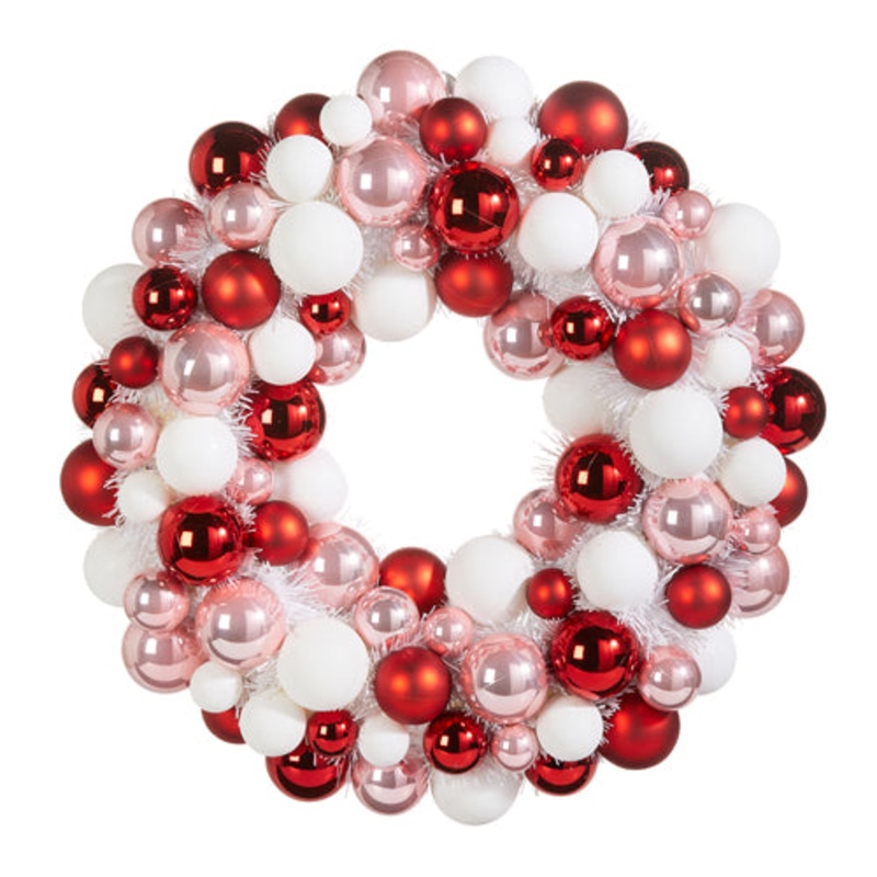 Raz Imports 2023 Jingle & Cocoa 22 Multicolor Ball Ornament Wreath