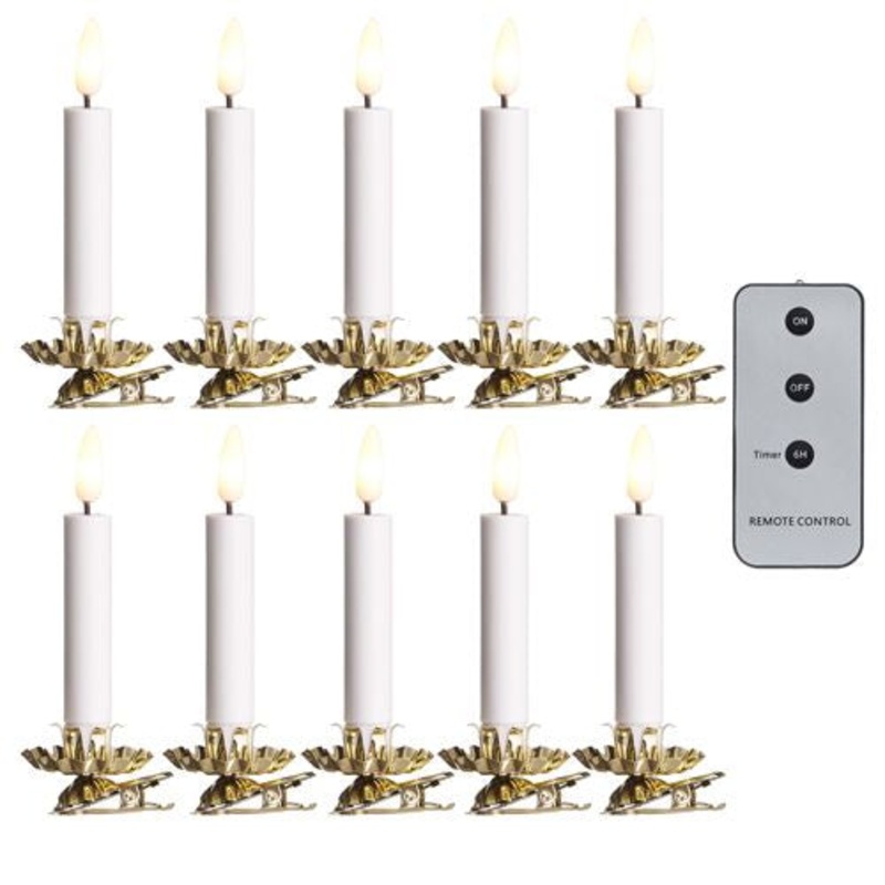Raz Imports 2023 O Tannenbaum 4 Box of 10 Clip-On Lighted Candles With Remote