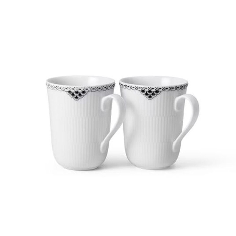 Royal Copenhagen Black Lace Cup 33Cl 11.16Oz 2Pk