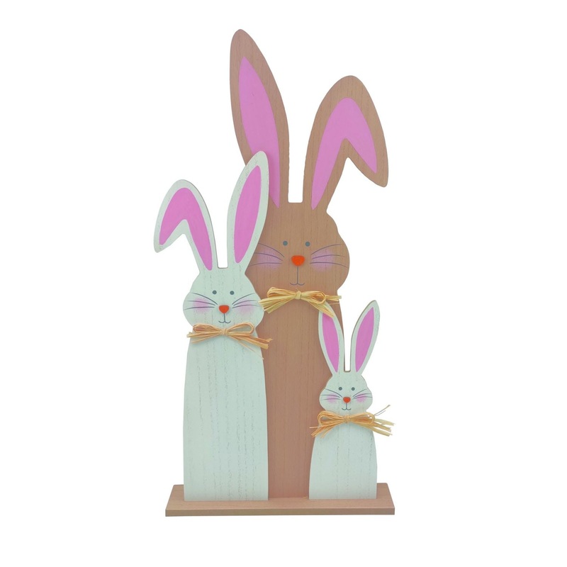 Transpac MDF Bunny Family Decor