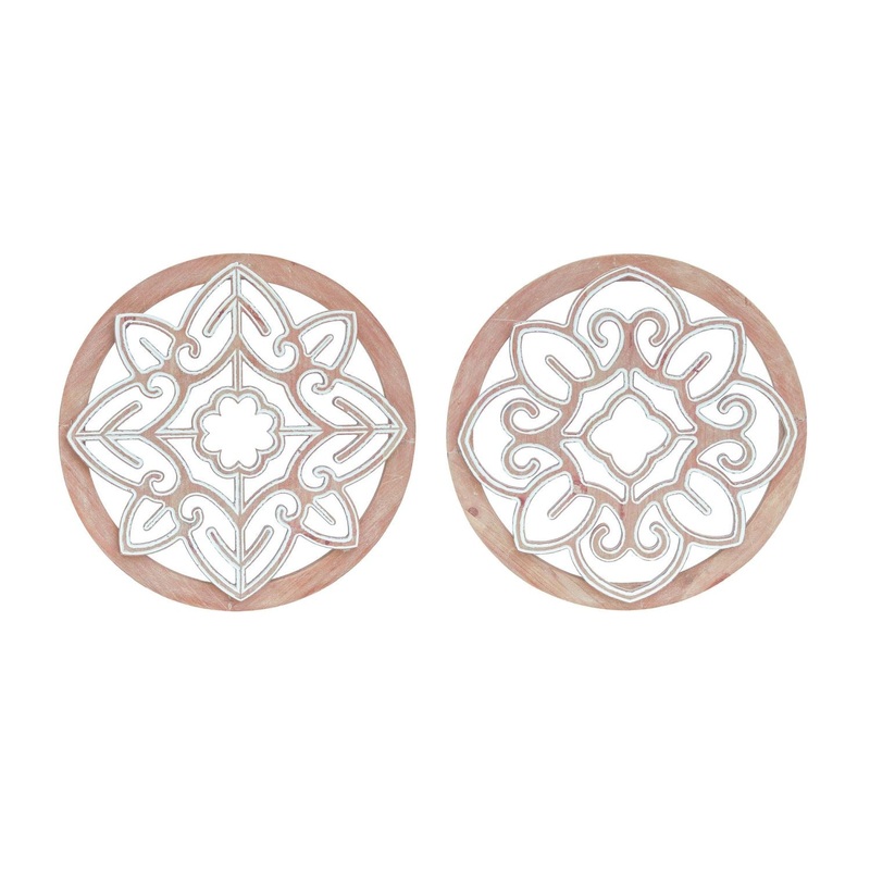 Transpac MDF Die-Cut Ornate Wall Decor, Set Of 2, Assortment