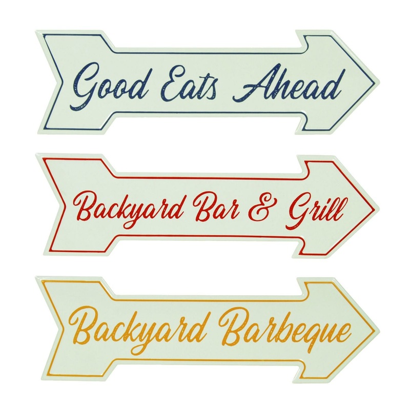 Transpac Metal Backyard Arrow Decor, Set Of 3, Assortment