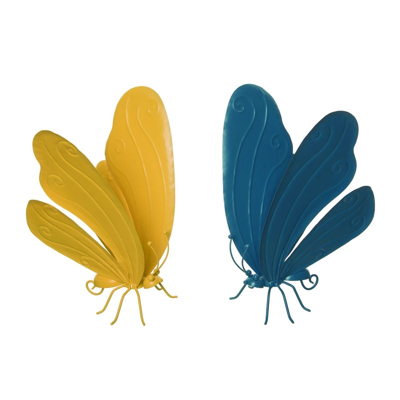 Transpac Metal Standing Butterfly Decor, Set Of 2, Assortment