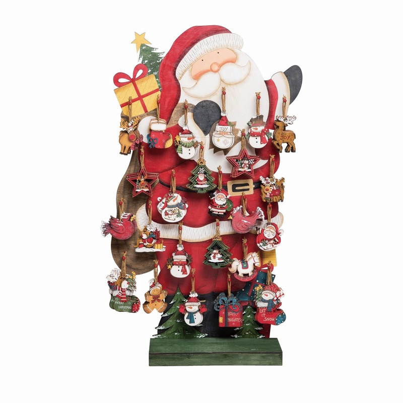Transpac Plywood Christmas Ornaments With Display, Set Of 192