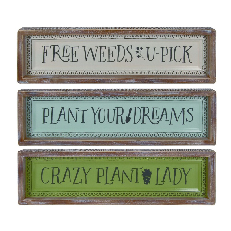 Transpac Wood Plant Enthusiast Decor, Set Of 3, Assortment