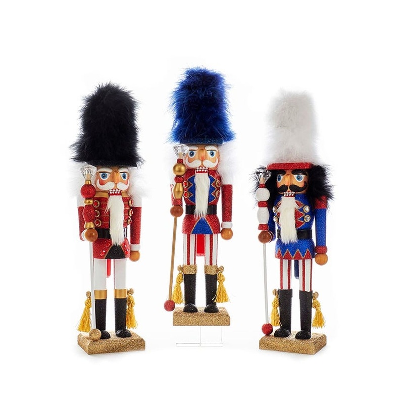 18 Hollywood Nutcrackers Red, White, and Blue Soldier, Set Of 3, Assortment