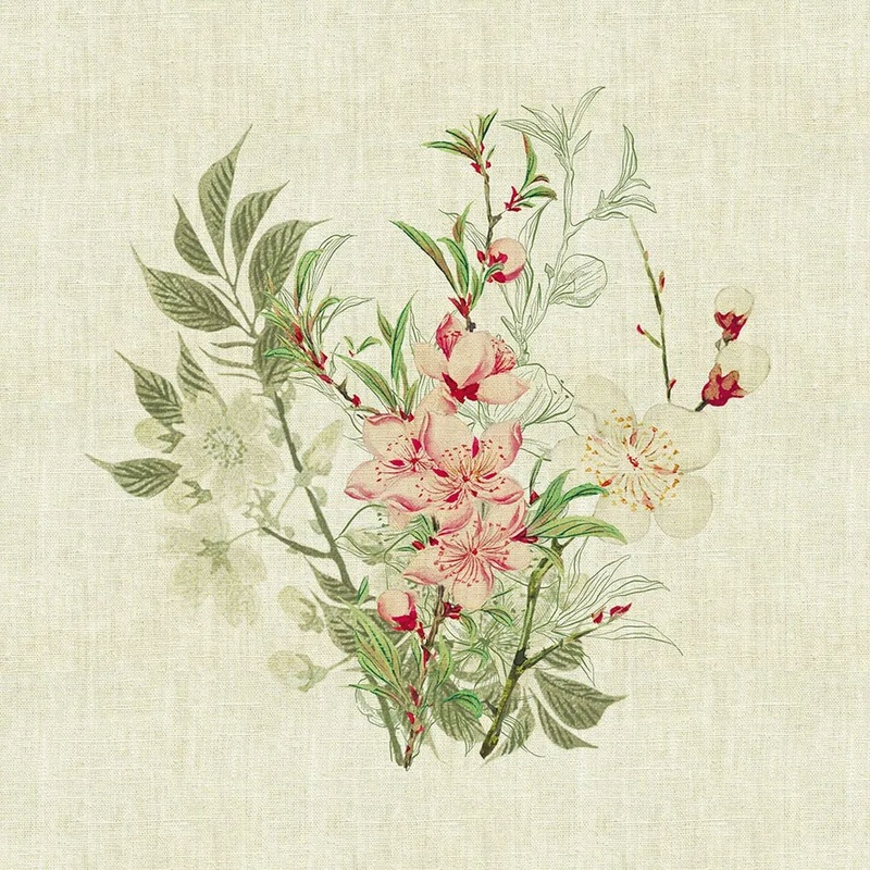 Garnier Thiebaut Ombres Des Cerisiers Naturel S/4 Napkin 18X18, 100% Linen