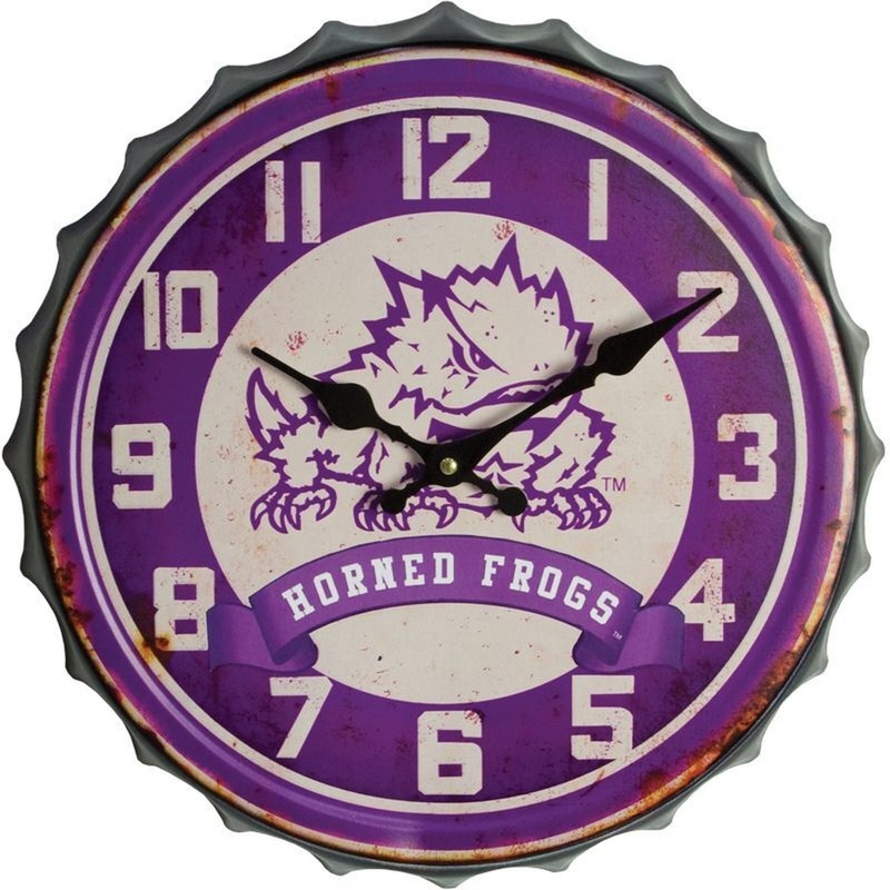 Hanna’s Handiworks Texas Christian University Bottle Cap Clock