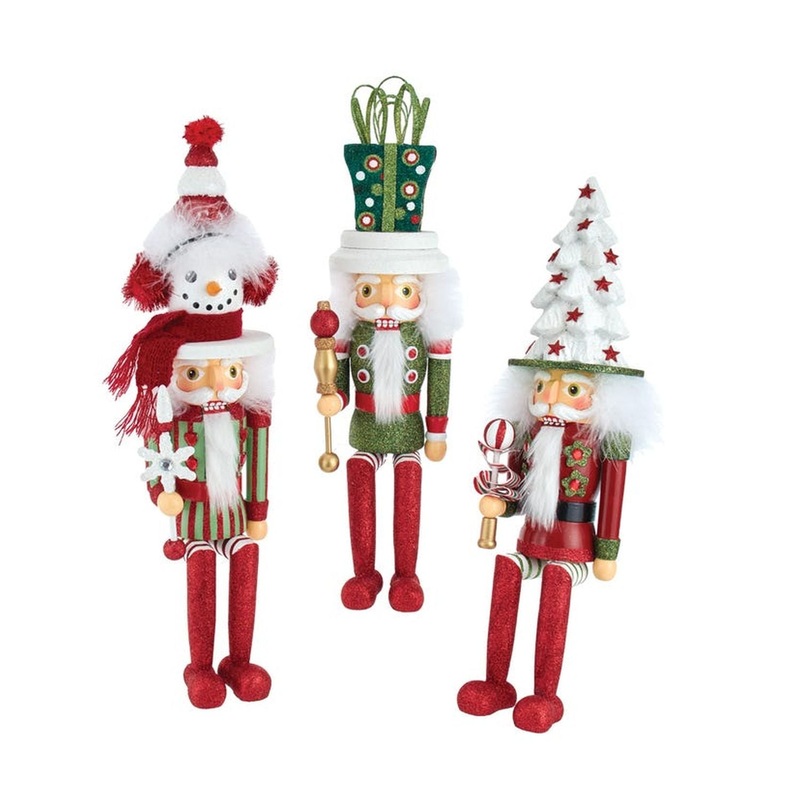 Kurt Adler 17 Hollywood Nutcrackers Shelf Sitters, Set Of 3, Assortment