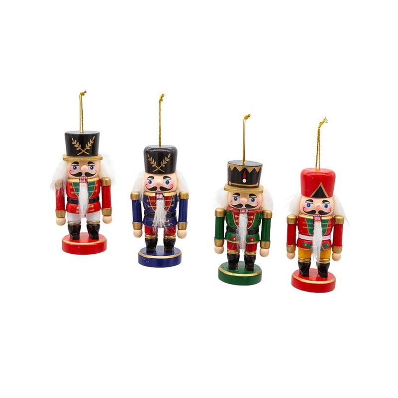 Kurt Adler 4 Chubby Nutcracker Ornaments, Set Of 4, Assortment