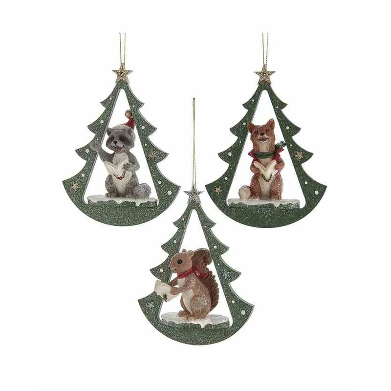 Kurt Adler 5.25 German Woodland Animal Ornaments, Set Of 3, Assortment