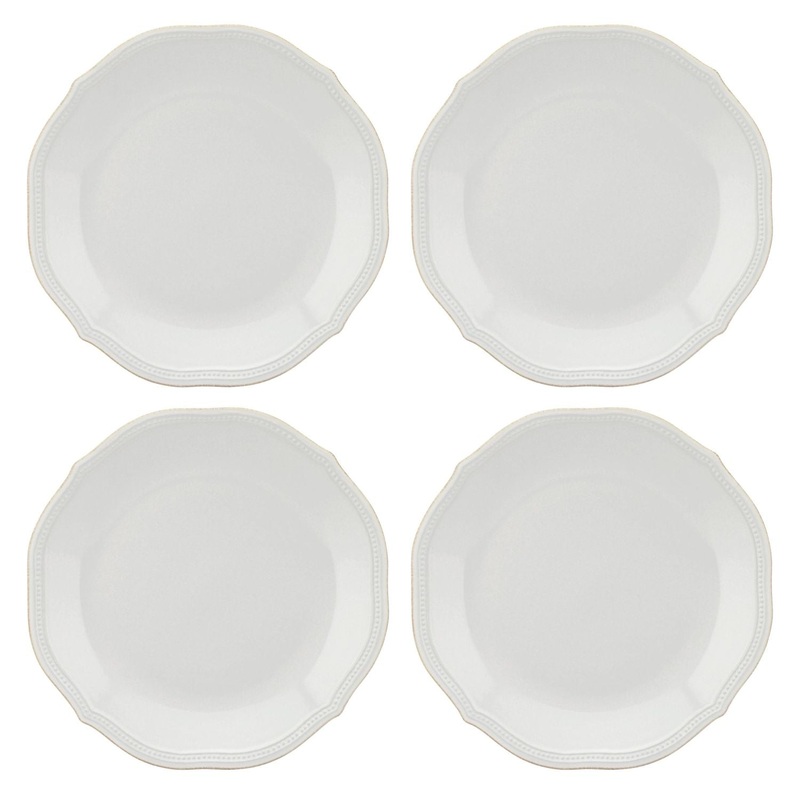 Lenox French Perle Bead White Dinner Plate, Set Of 4