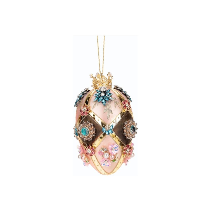 Mark Roberts Christmas 2023 Faberge Jewel Egg Ornament, Pink/Brown