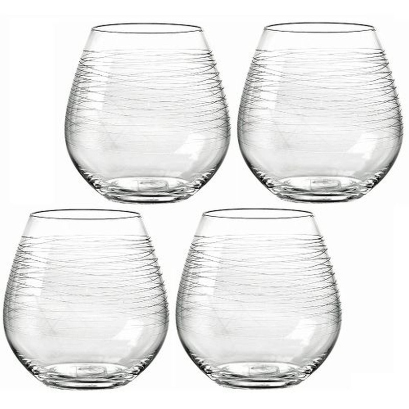 Qualia Glass Graffiti Stemless Red Wine Set Of 4