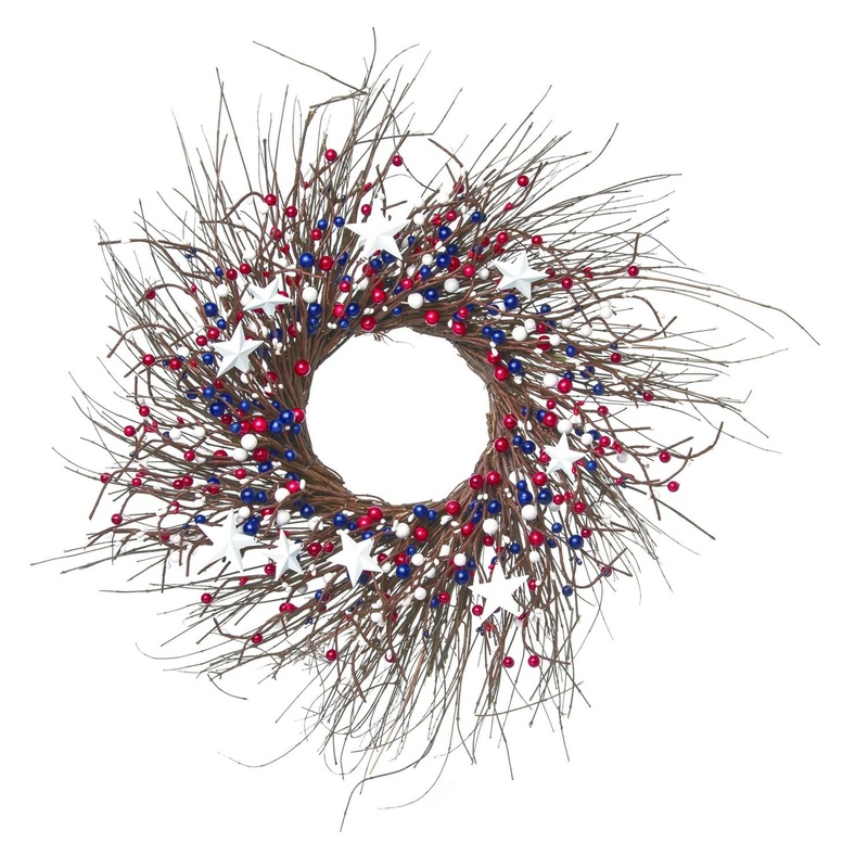 Transpac Americana Twigs & Stars Wreath